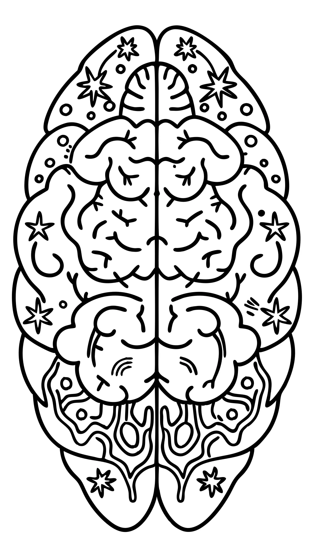 coloring page of a brain